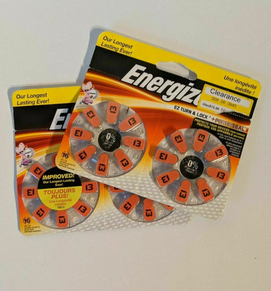 2 Packs of Energizer AZ13DP-16, # 13, Hearing Aid Batteries, 32 Batteries image 0