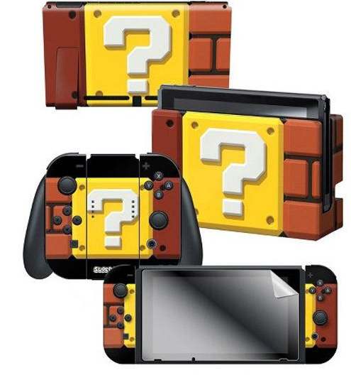 Nintendo Switch Super Mario Blockbuster Skin & Screen Protector Set Joy-Con Dock image 0